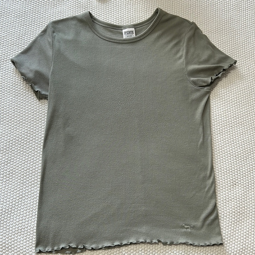 Light Green Basic Tee From Pink - image 1